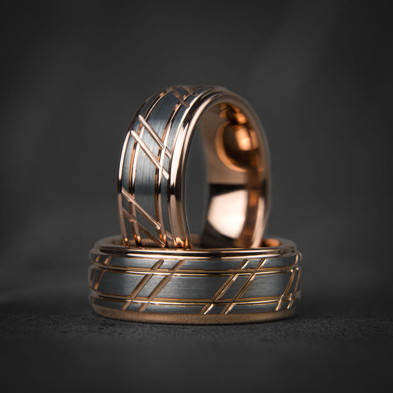 Apollo’s Vow - Hammered Rose Gold Wedding Ring