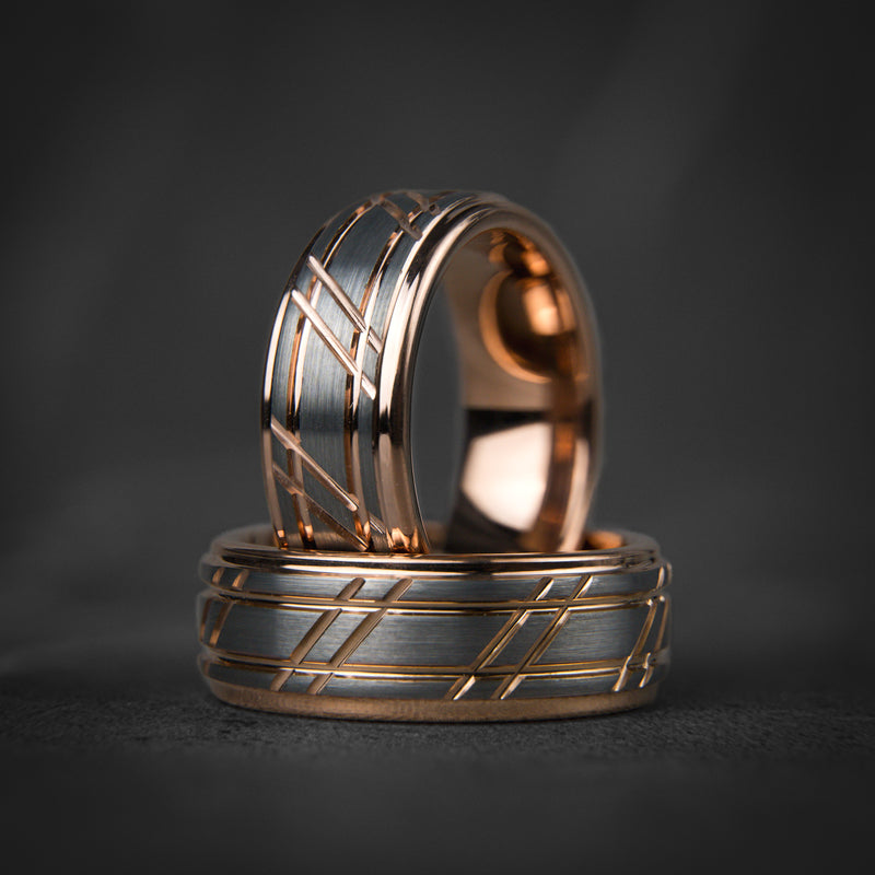 Apollo’s Vow - Hammered Rose Gold Wedding Ring