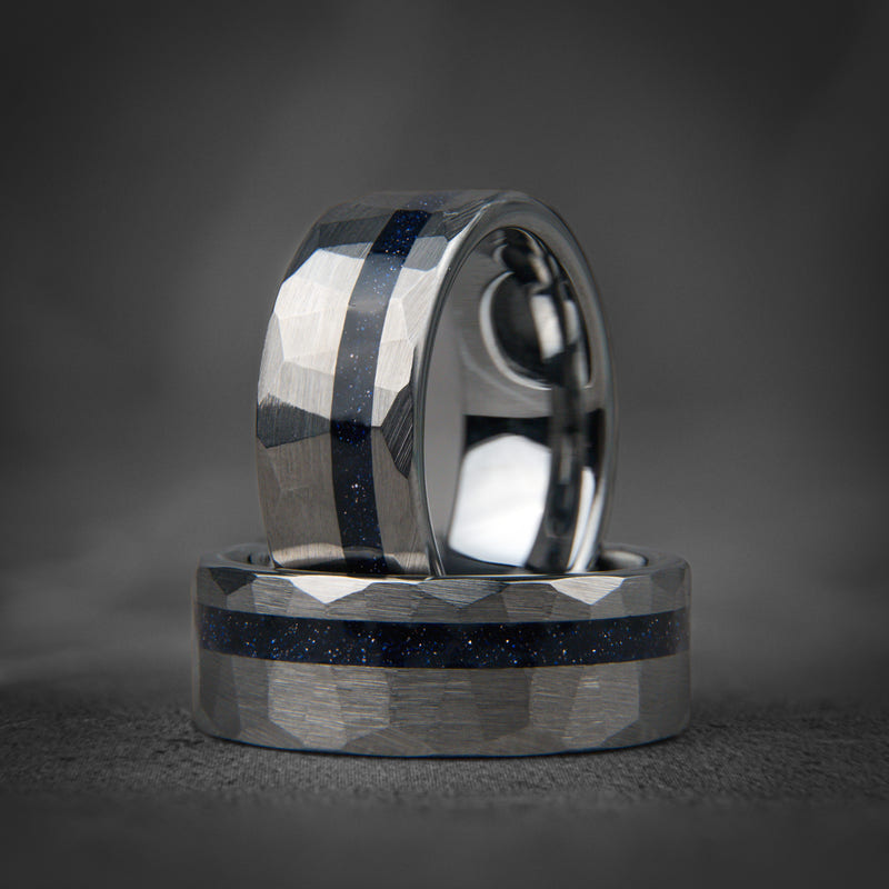 SAPPHIRE HORIZON - Anneau de mariage unique en saphir bleu foncé