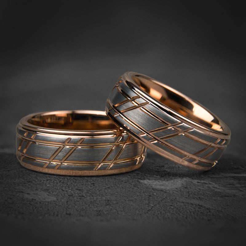 Apollo’s Vow - Hammered Rose Gold Wedding Ring