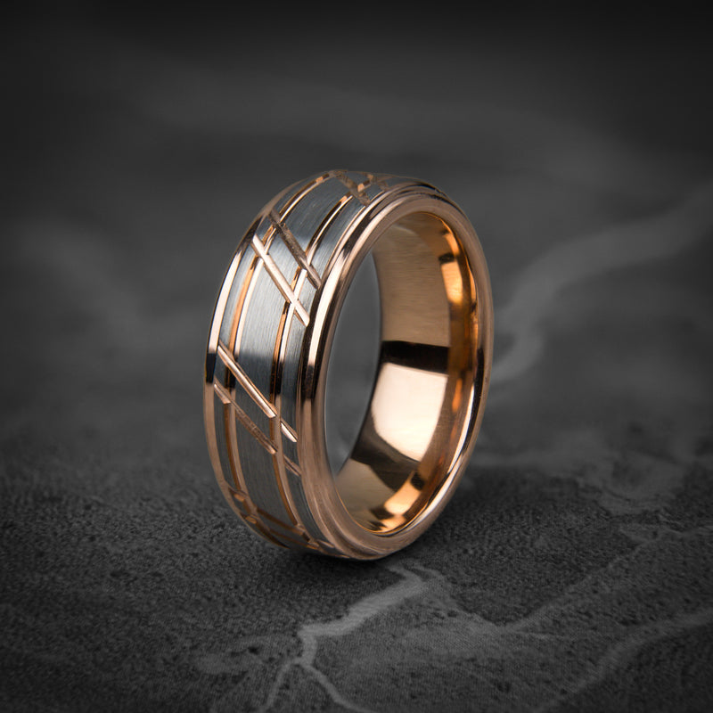 Apollo’s Vow - Hammered Rose Gold Wedding Ring