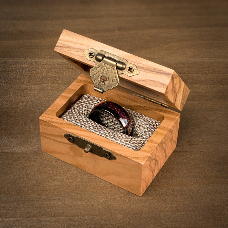 Crimson Ember - Black Garnet Tungsten Ring