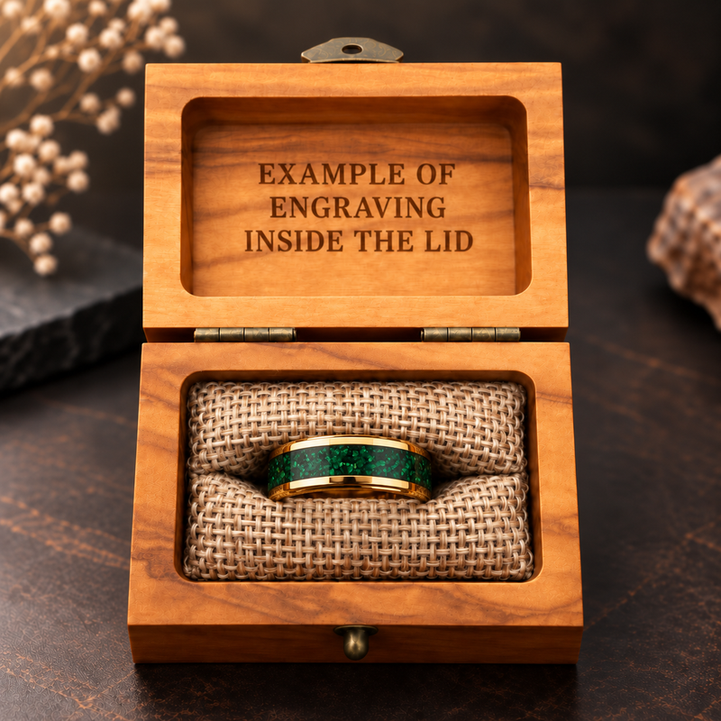 Jade Sovereign - 8mm Yellow Gold Tungsten & Green Jade Ring