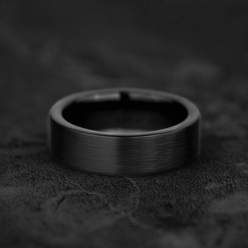 BLACKSMITH - Alliance de mariage en tungstène noir brossé