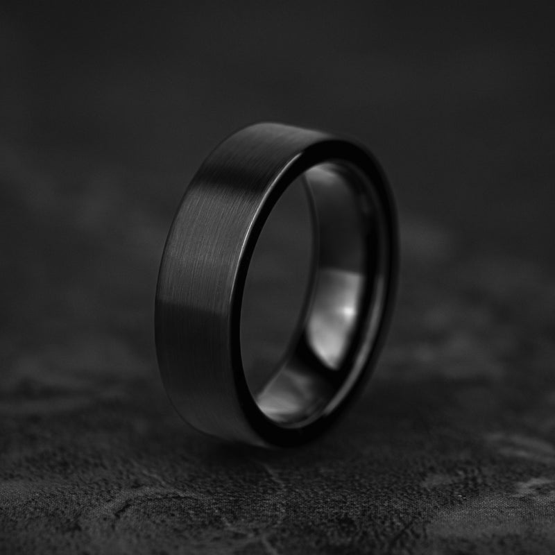 BLACKSMITH - Alliance de mariage en tungstène noir brossé