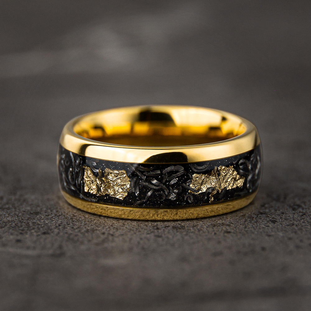 GOLD SKY - Meteoriten Goldblatt Flocken Ehering