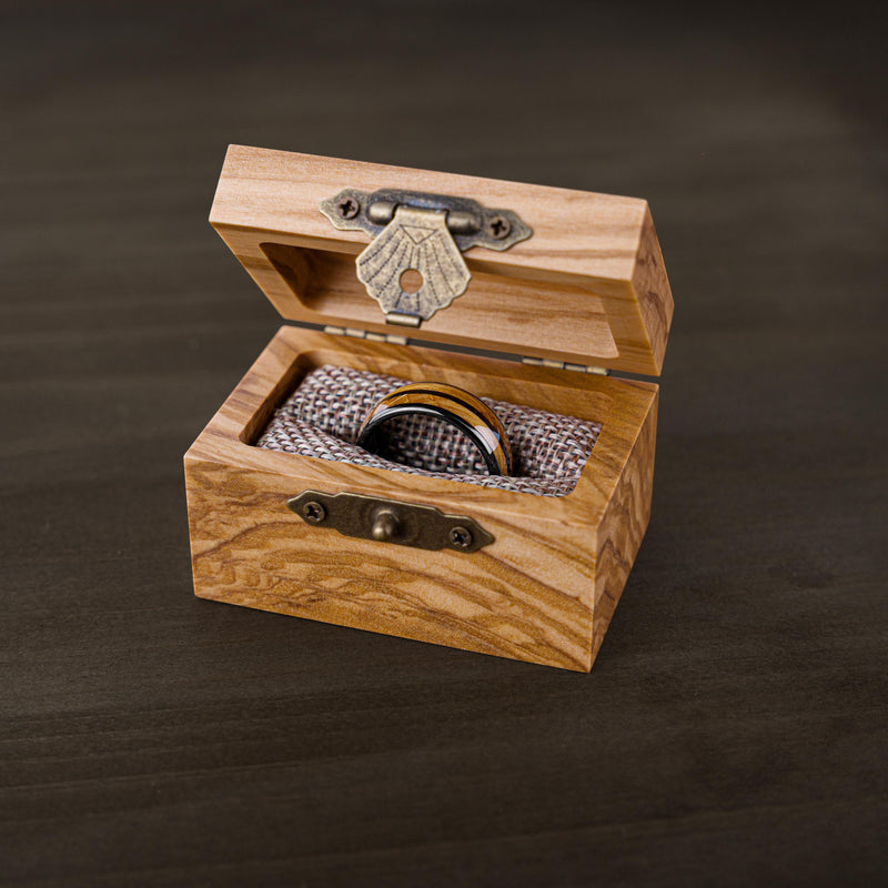 JACK & JACK - Bague incrustée de bois de fût de whisky Double