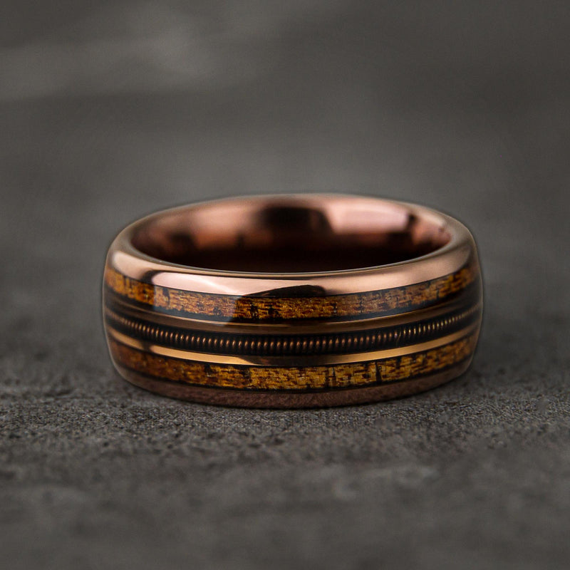 Guitar Heroes - Guitar String Whiskey Barrel Mens Wedding Ring