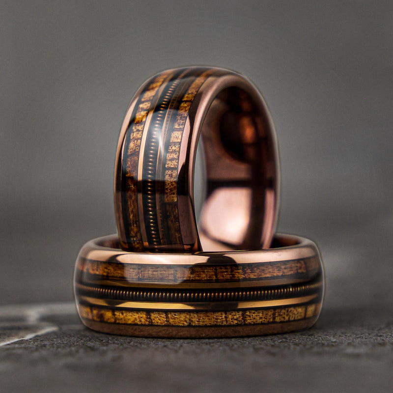 Guitar Heroes - Guitar String Whiskey Barrel Mens Wedding Ring