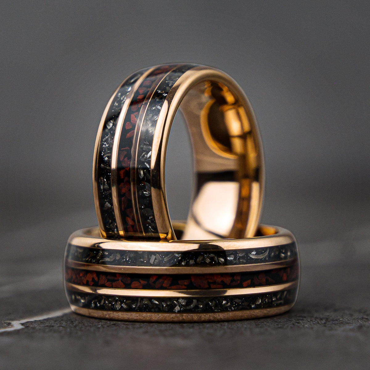DYNOREX- Meteoriten-Dinosaurierknochen-Ring