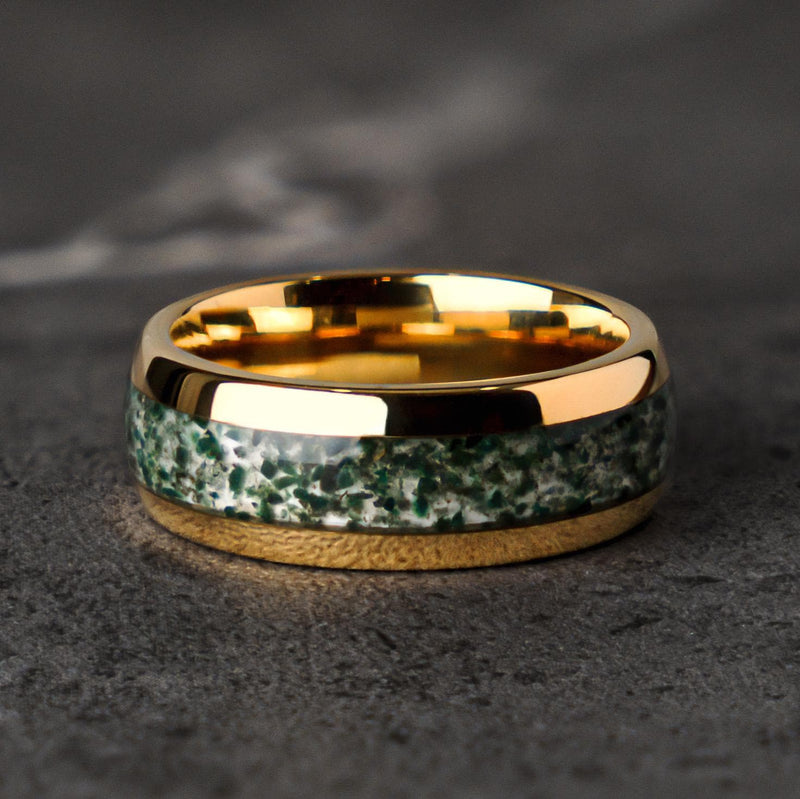 MOSS SKY - Alliance en carbure de tungstène et Agate Mousse Verte