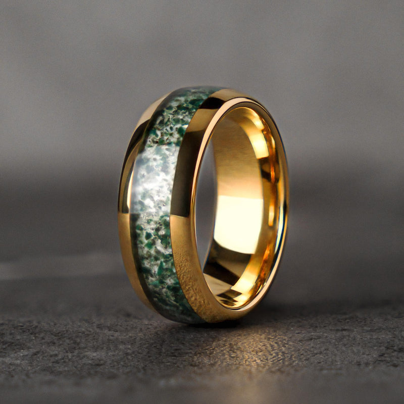 MOSS SKY - Alliance en carbure de tungstène et Agate Mousse Verte