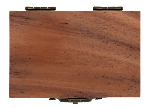 Personalized wood ring box — blank walnut lid ready for your custom engraving